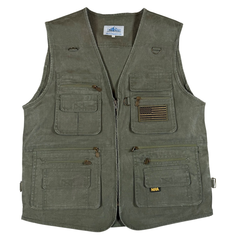 Blue Stone Safety Concealment Vest Mens Medium Olive Green Tactical NRA Pockets